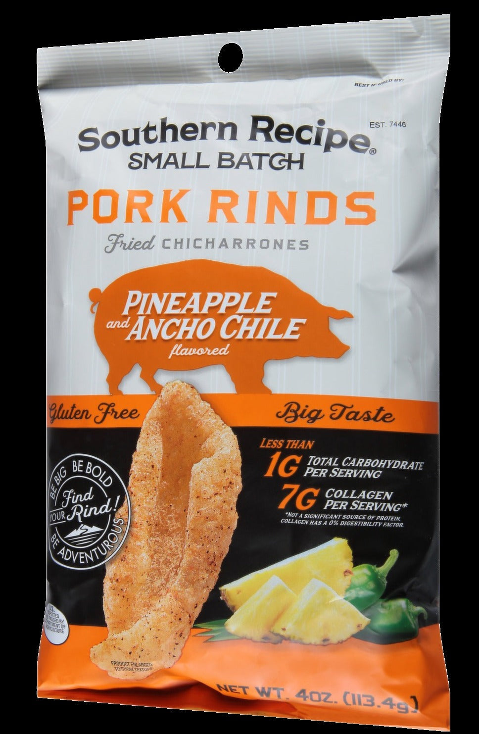Pork Rinds flavored with Pineapple Ancho Chile