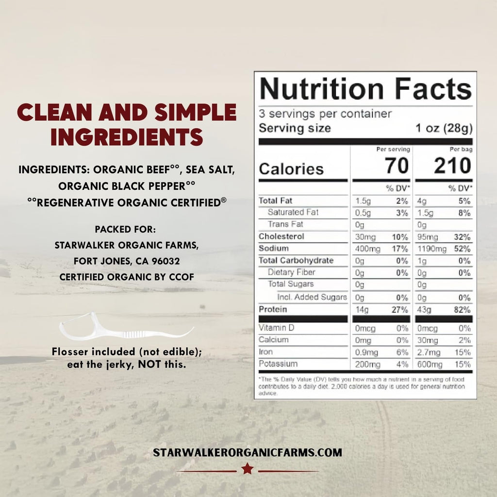 Organic Simply Salt And Pepper Beef Jerky