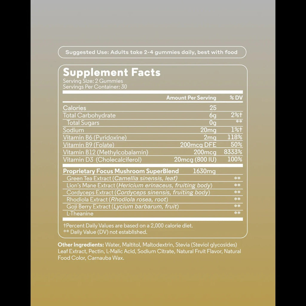 Focus Mushroom Gummy Delights - Peach