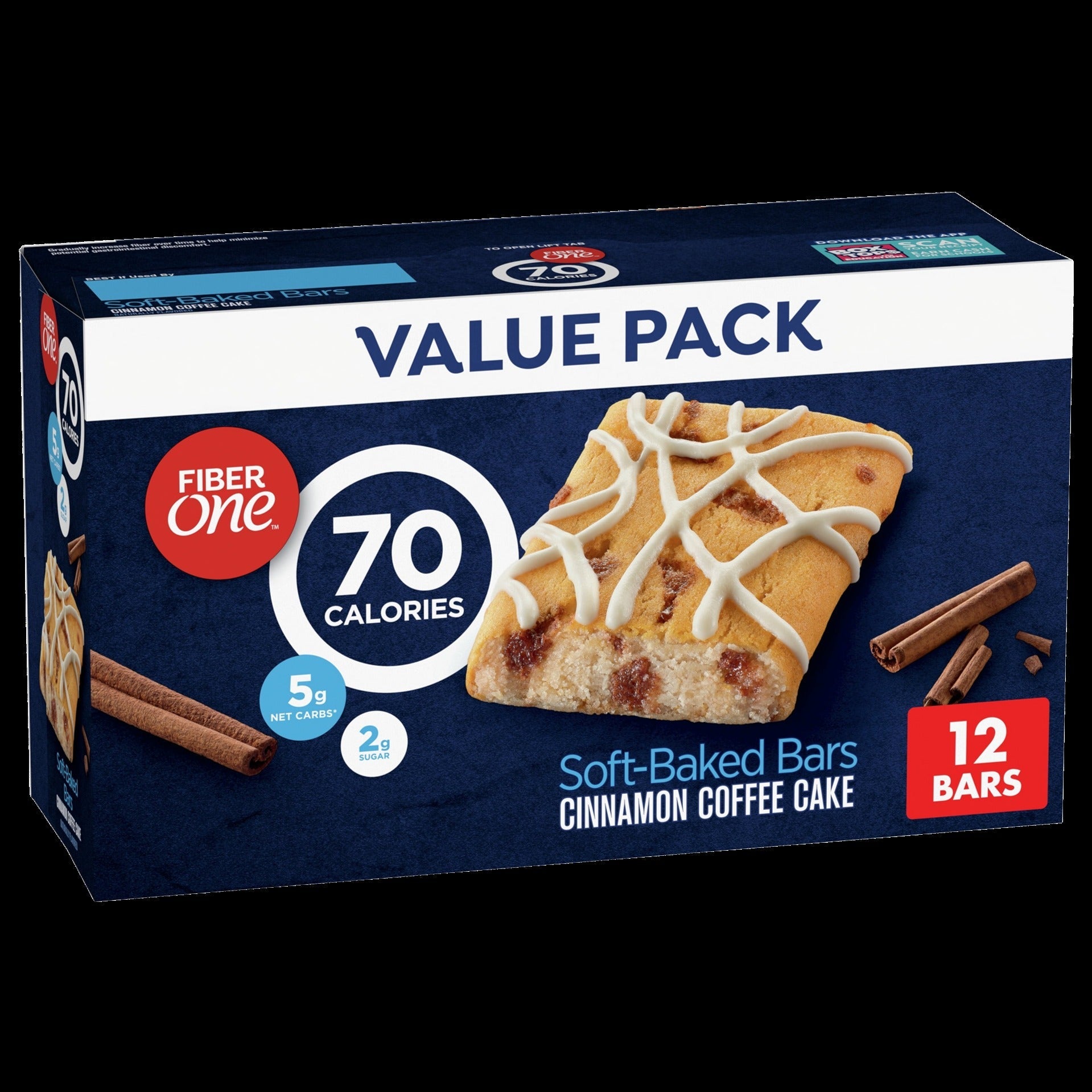 Baked Bars Cinnamon Coffee Cake (4 Pack of 12 CT)
