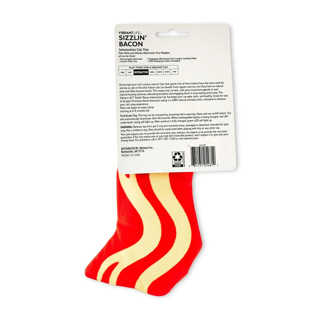 Cat Toy Sizzlin Bacon With Catnip And Rechargeable