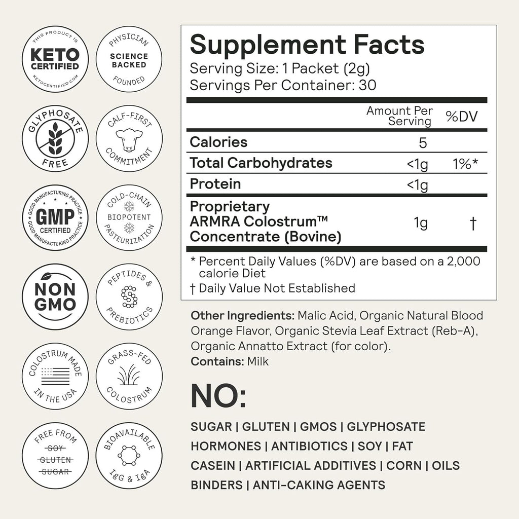 Colostrum Orange (30 Packets)