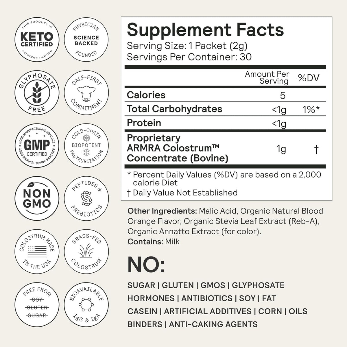 Colostrum Orange (30 Packets)