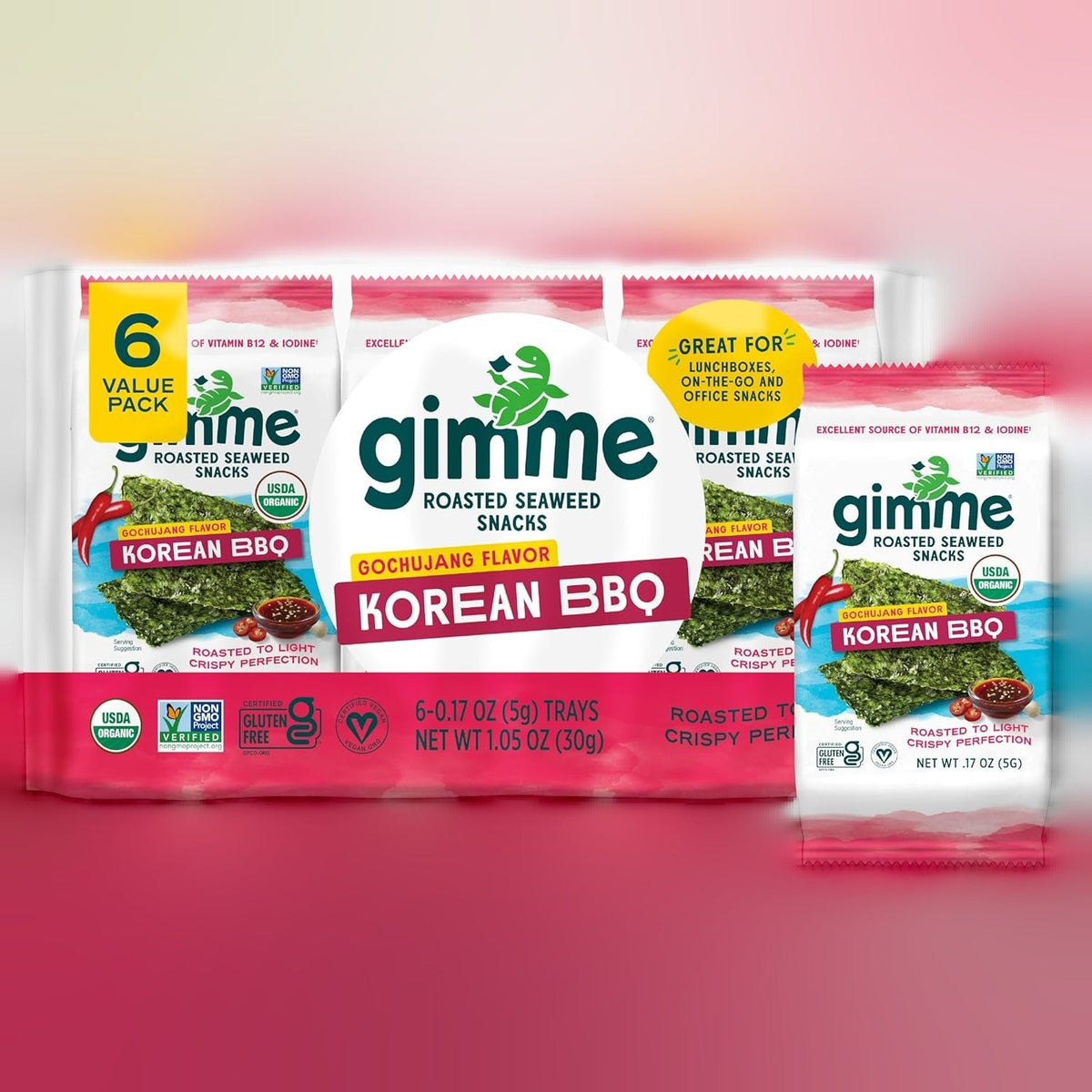 Roasted Korean BBQ Seaweed (6 Pack)