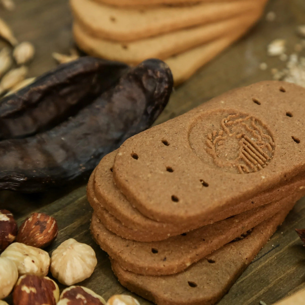 Hazelnut Carob Crunchy Breakfast Biscuits
