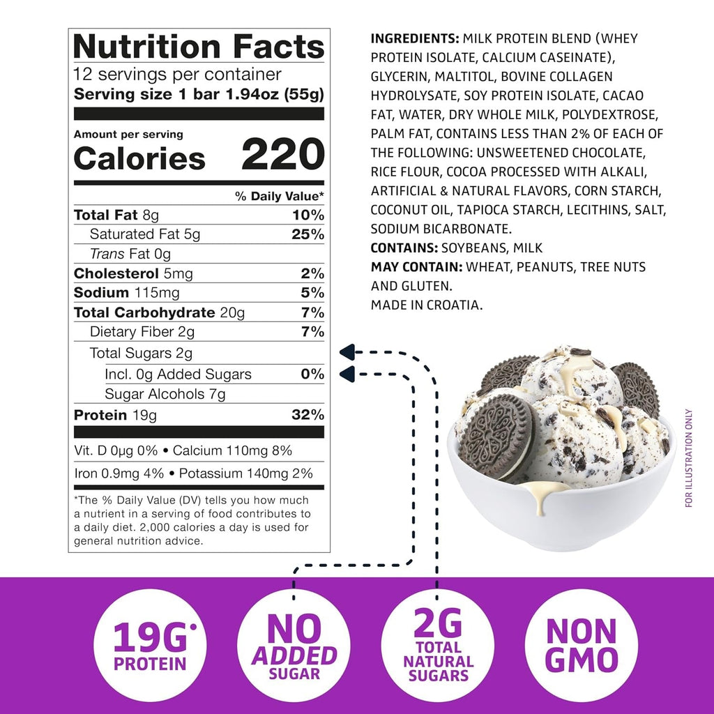 White Chocolate Cookies And Cream Protein Bars (12 CT)