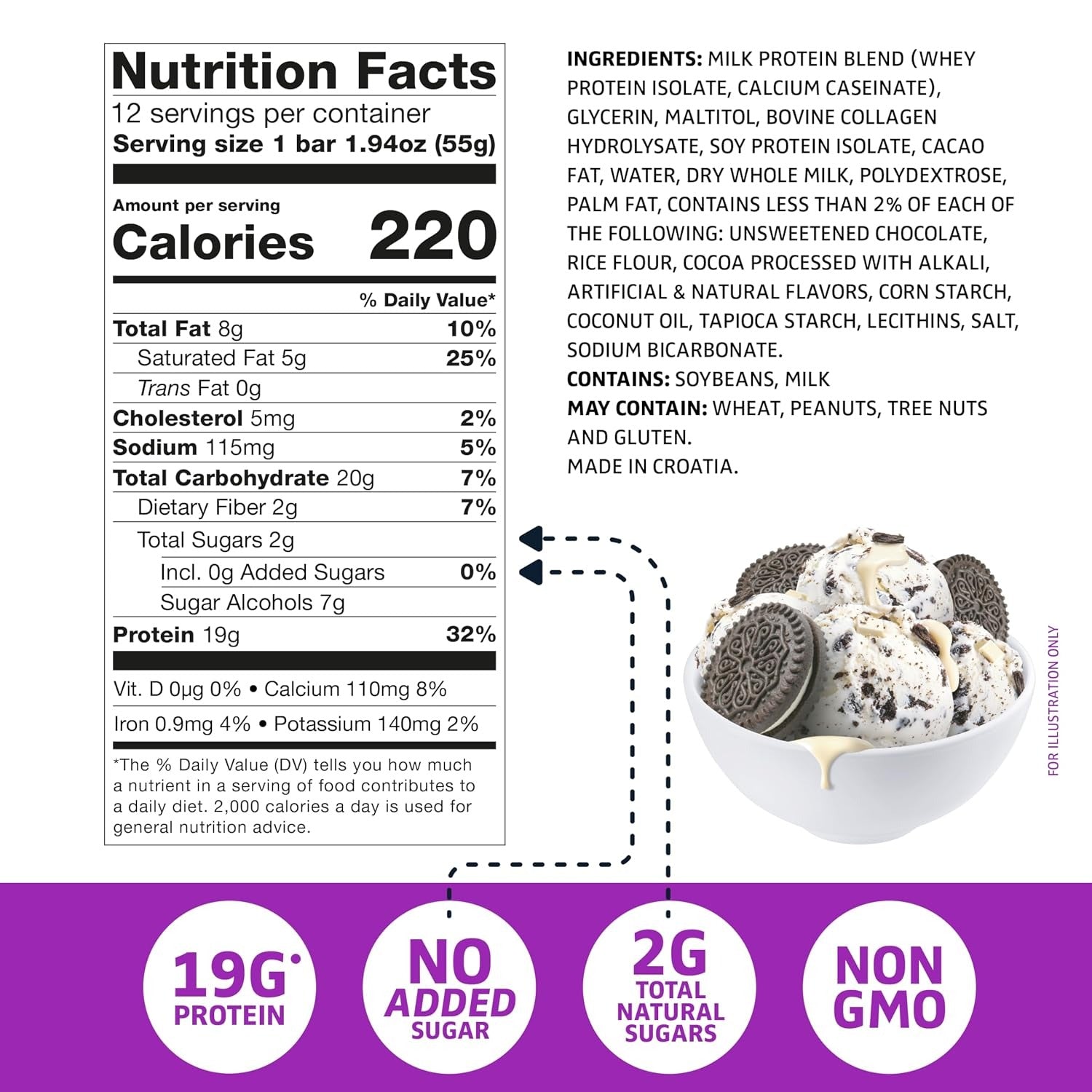 White Chocolate Cookies And Cream Protein Bars (12 CT)