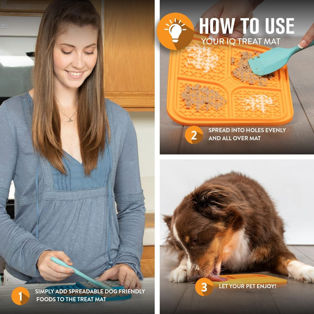 IQ Treat Mat To Reward Dog or Cat - Small Orange