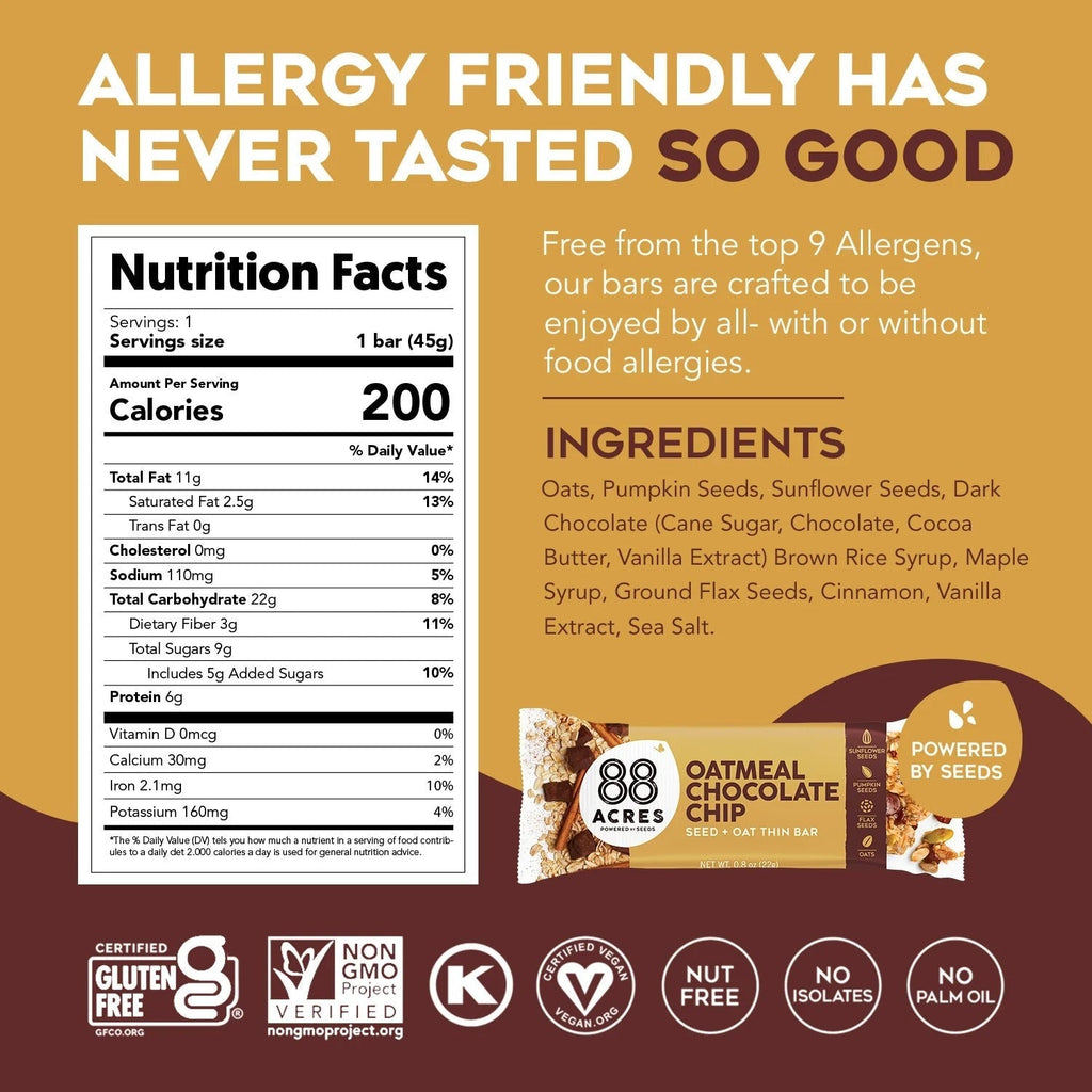 Oatmeal Chocolate Chip Seed & Oat Bar (8 CT)
