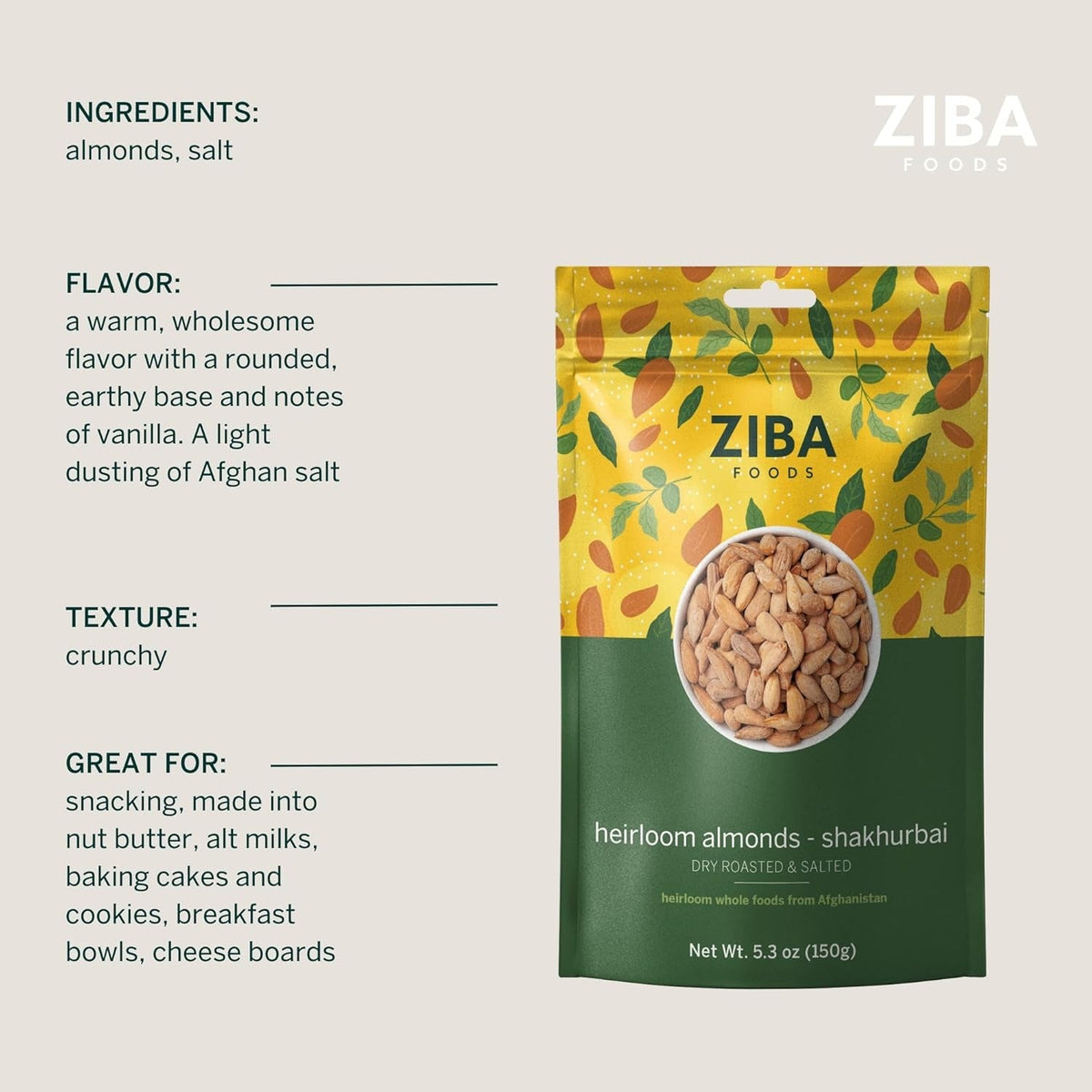 Roasted And Salted Shakhurbai Almonds