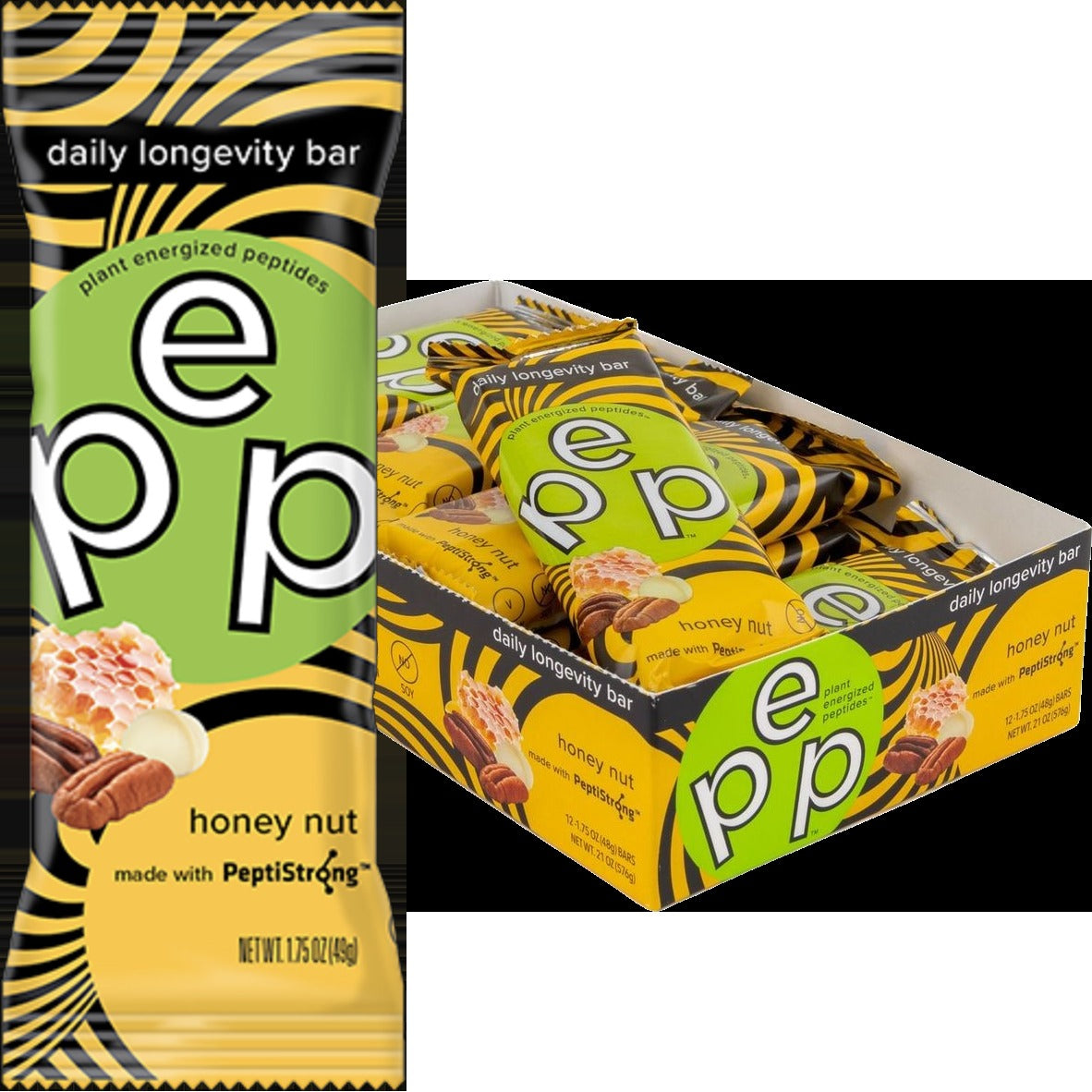 PEP Honey Nut Daily Longevity Bar (12 CT)