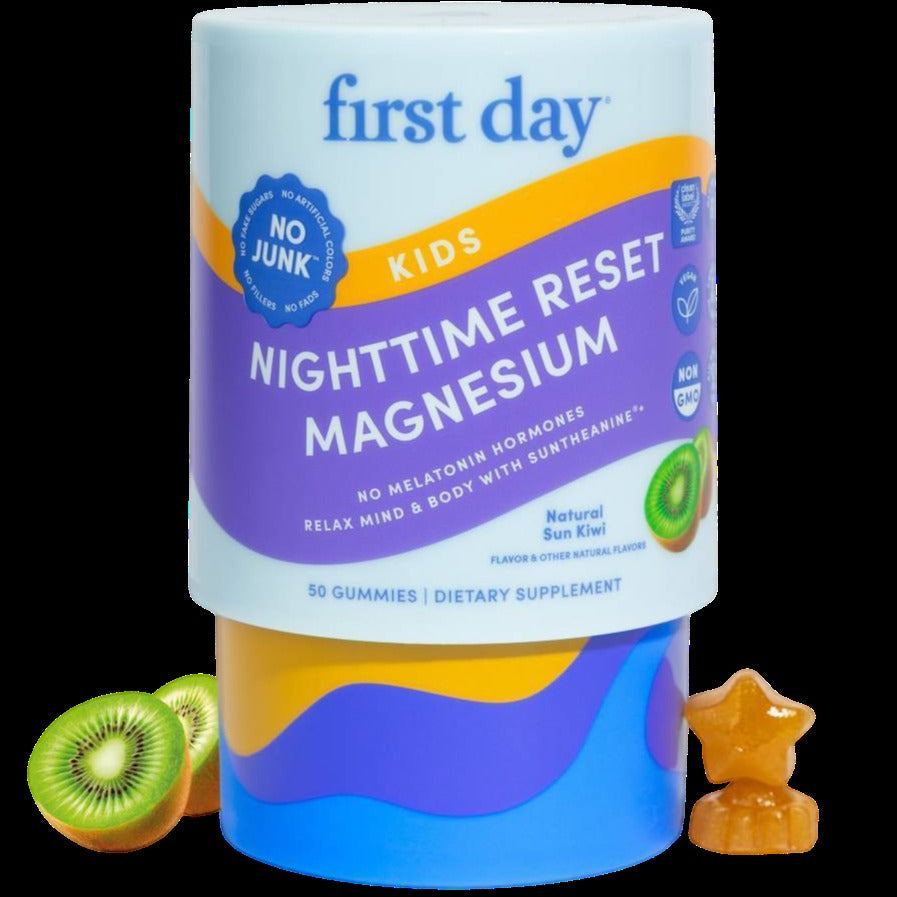 Kids' Nighttime Reset Magnesium Gummies for Relaxed Mind and Body - Sun Kiwi (50 CT)