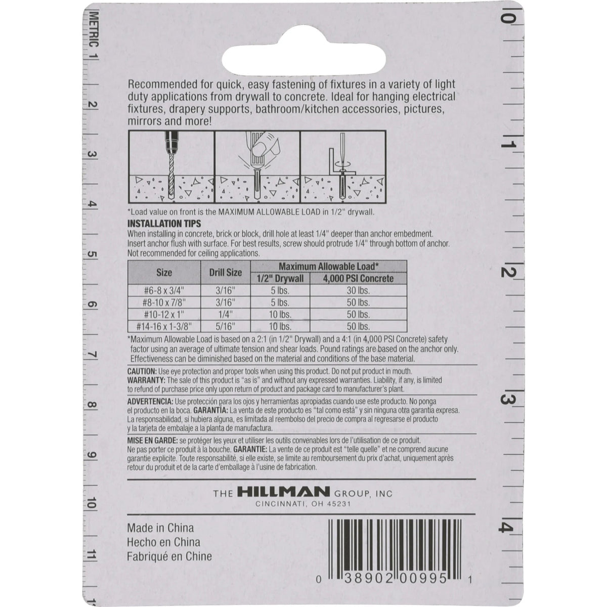 Plastic Anchors With Screws #8-10x1-1/4, (20 CT)