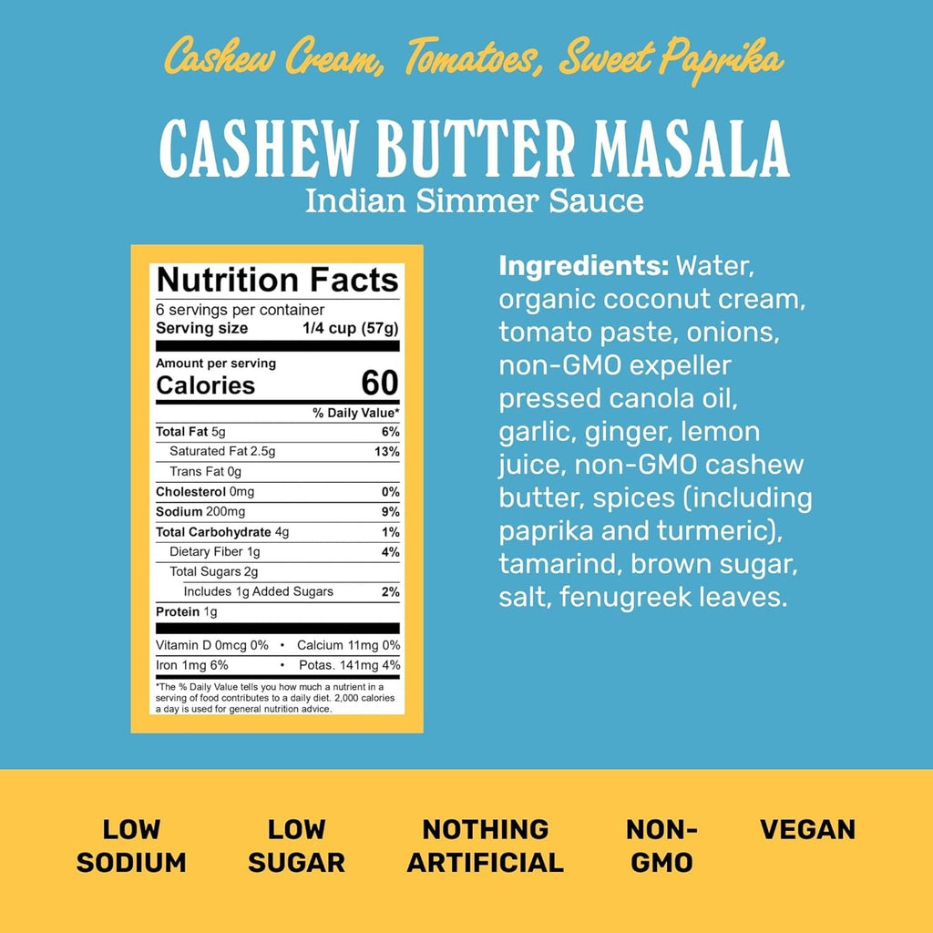 Cashew Butter Masala Indian Simmer Sauce - Mild
