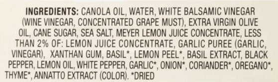 Lemon Basil Vinaigrette Dressing