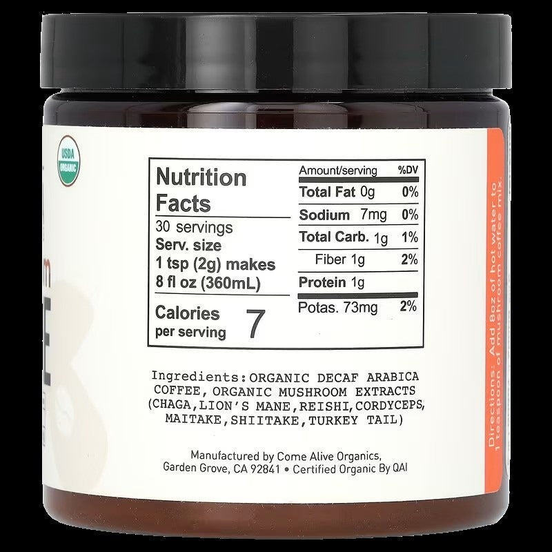 Decaf Mushroom Coffee with 7 Superfood Mushrooms