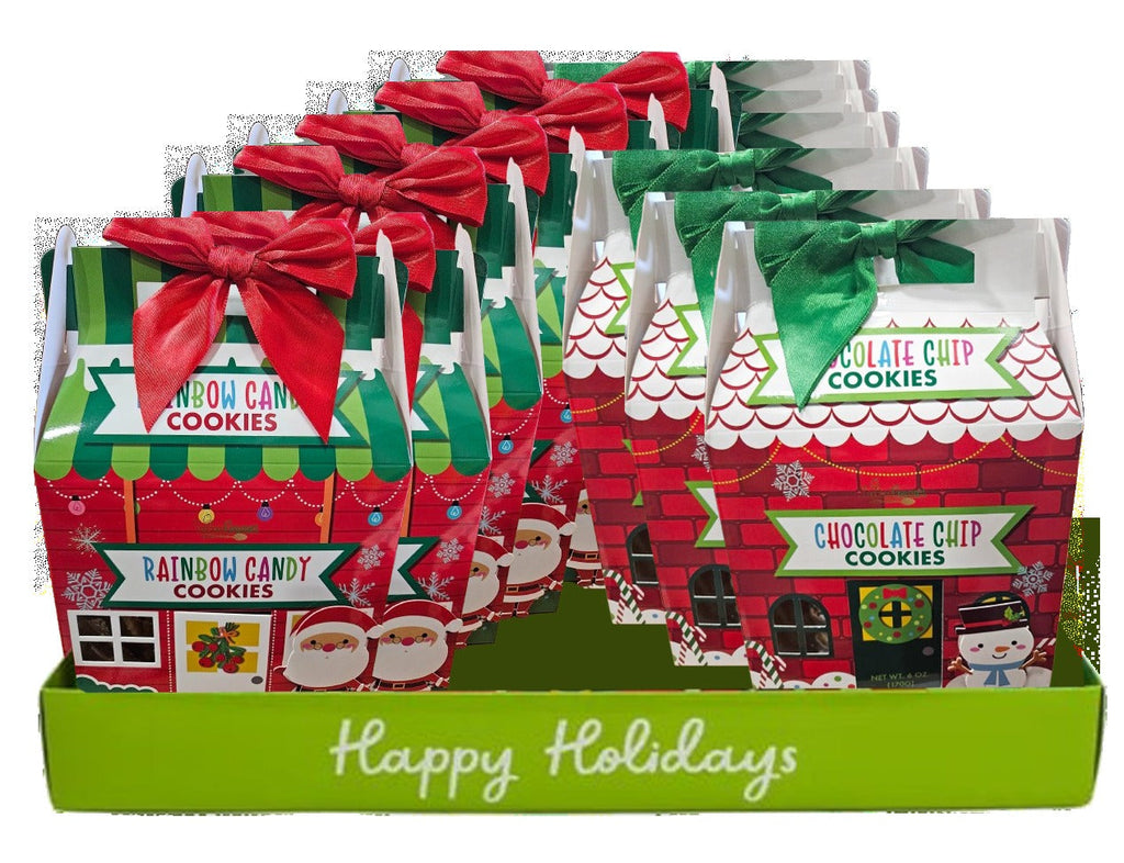 Assorted 3D Holiday House Cookies (12 Pack)
