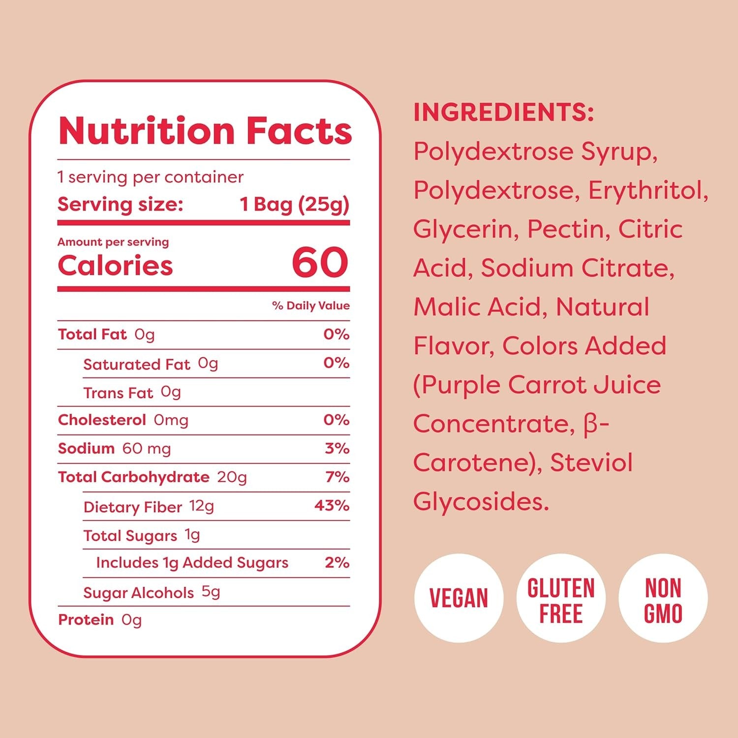 Gummies Candy – Low Carb Candy Peach Gummy Rings (8 CT)