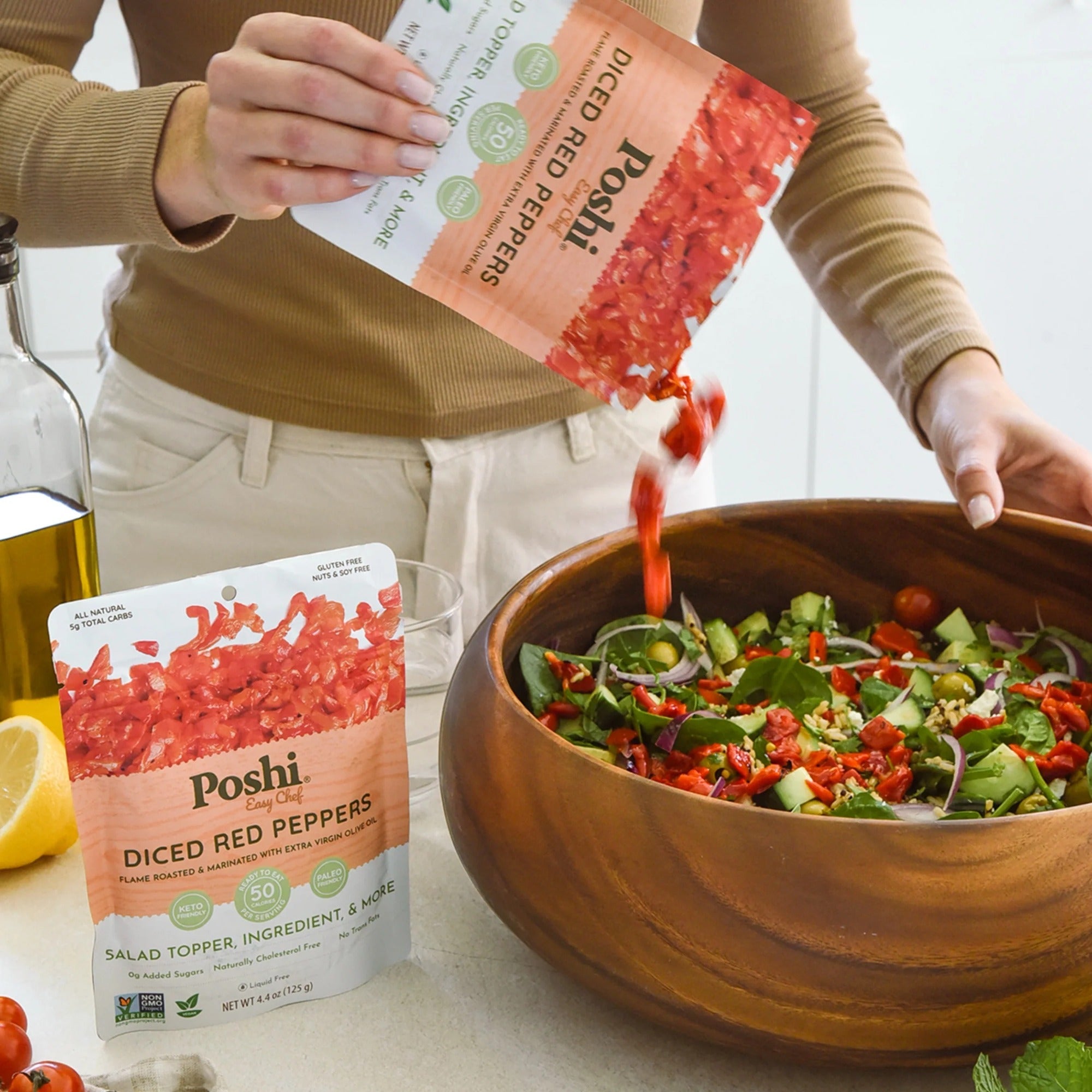 Diced Red Peppers in Extra Virgin Olive Oil (10 Pack)