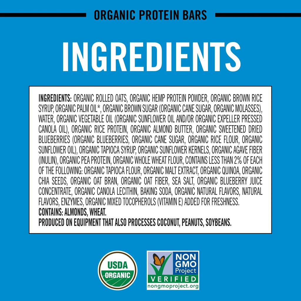 Organic Blueberry Almond Butter Protein Bars