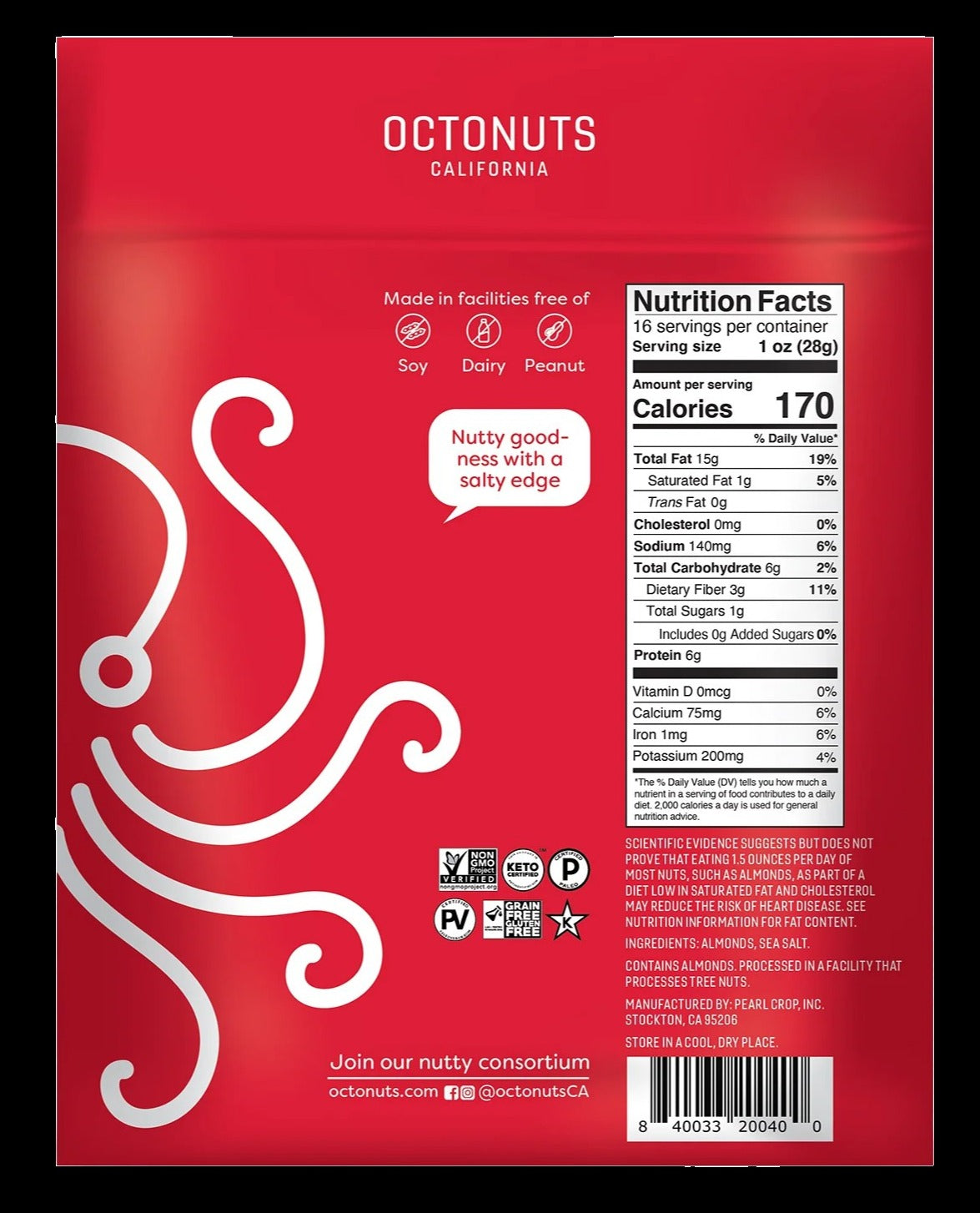Dry Roasted Sea Salt Almonds
