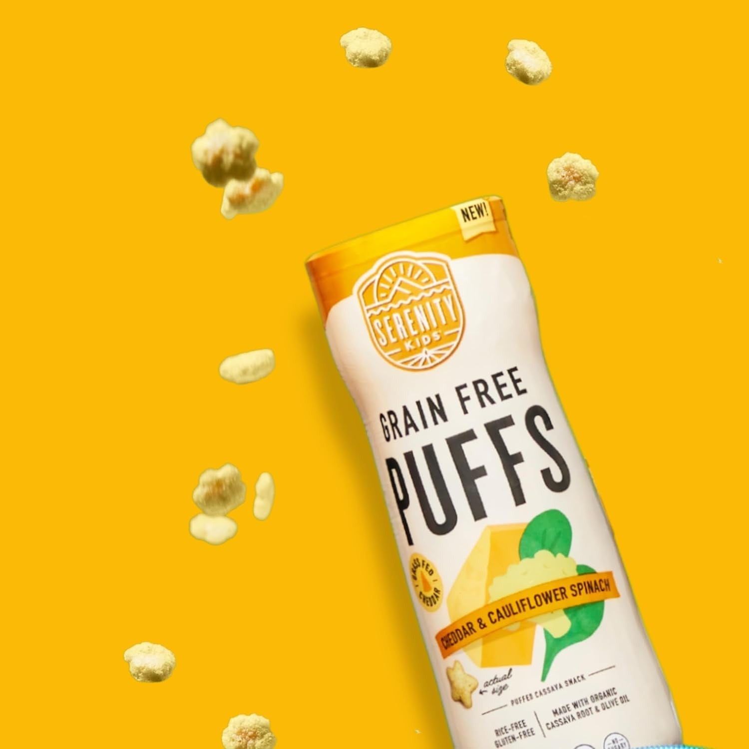 Cheddar & Cauliflower Spinach Puffs Baby & Toddler Snacks (6 Pack)