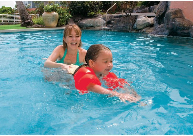 Orange Inflatable Arm Bands Swimming Aid
