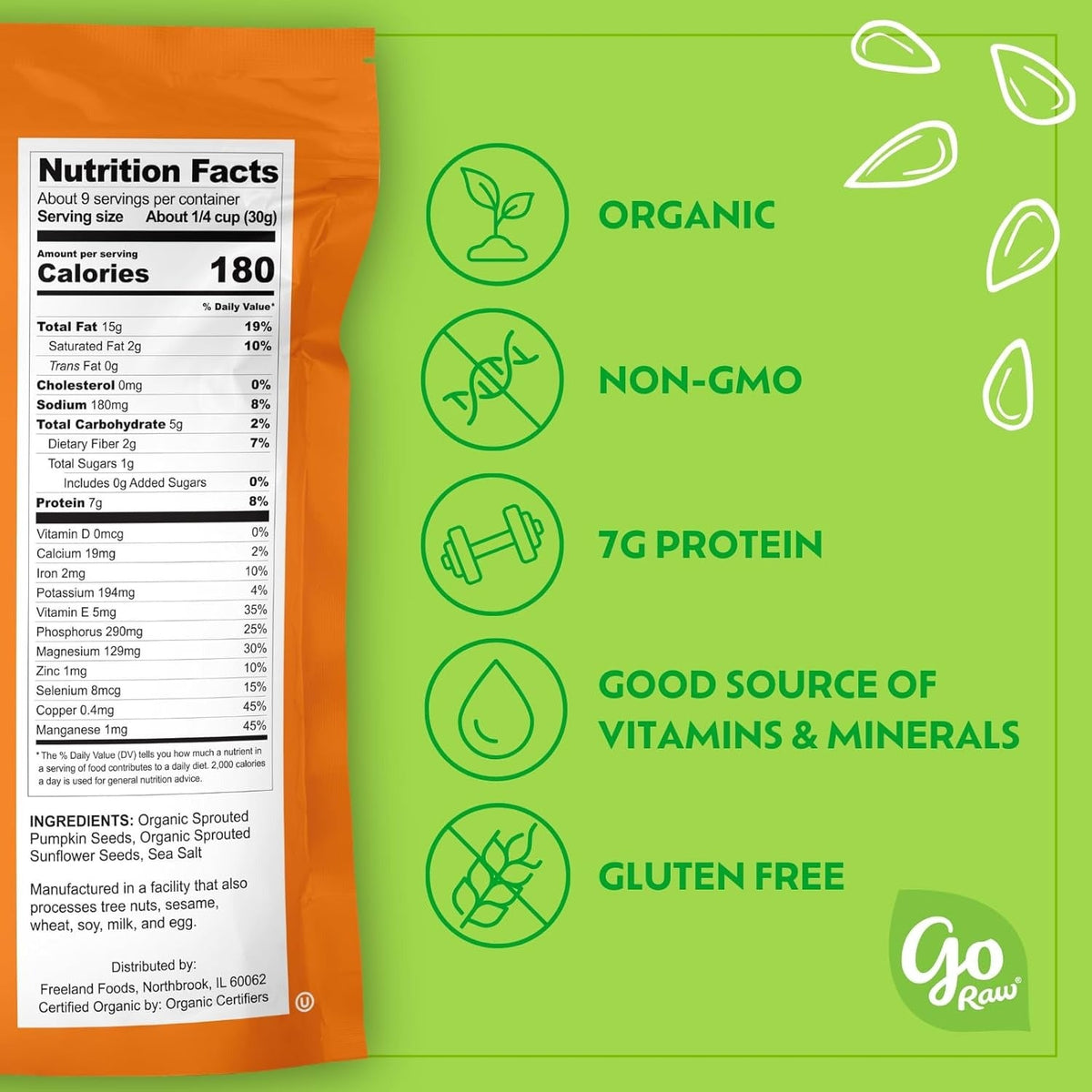 Organic Sprouted Sunflower & Pumpkin Seeds