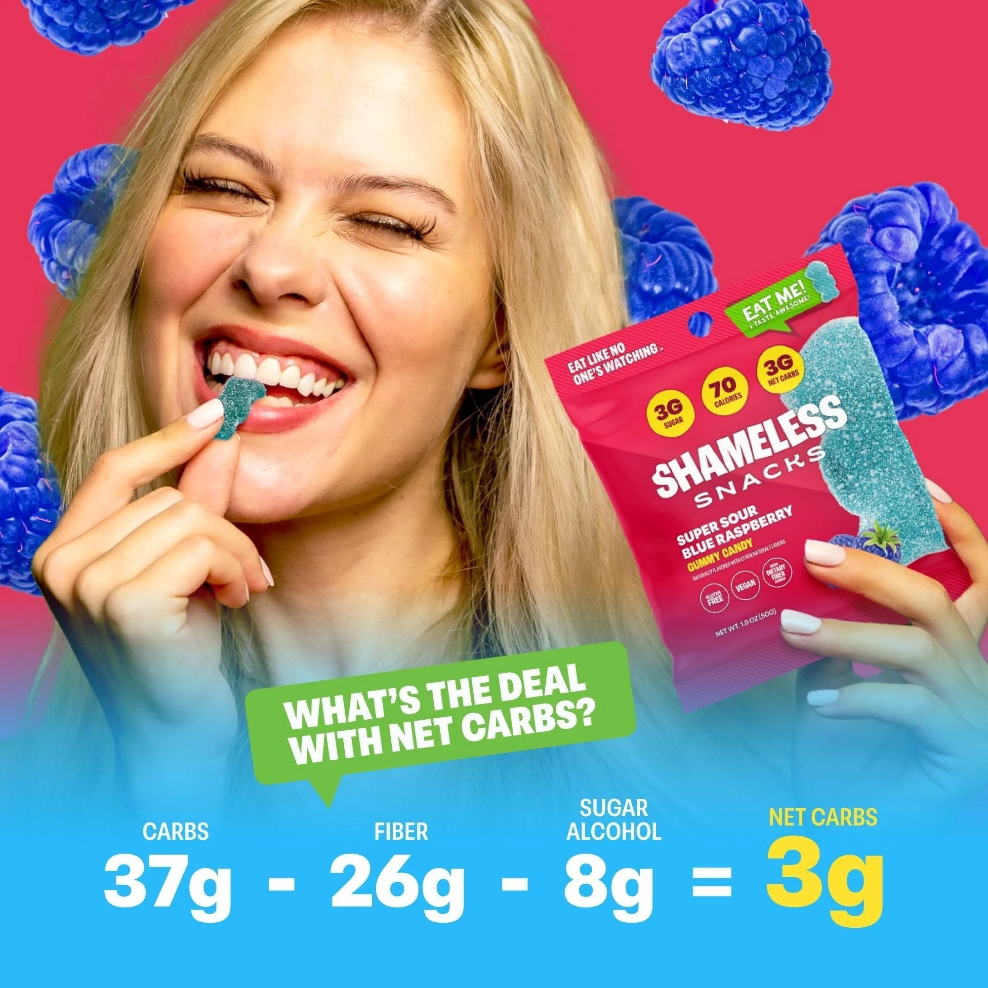 Super Sour Blue Raspberry Gummy Candy (6 CT)
