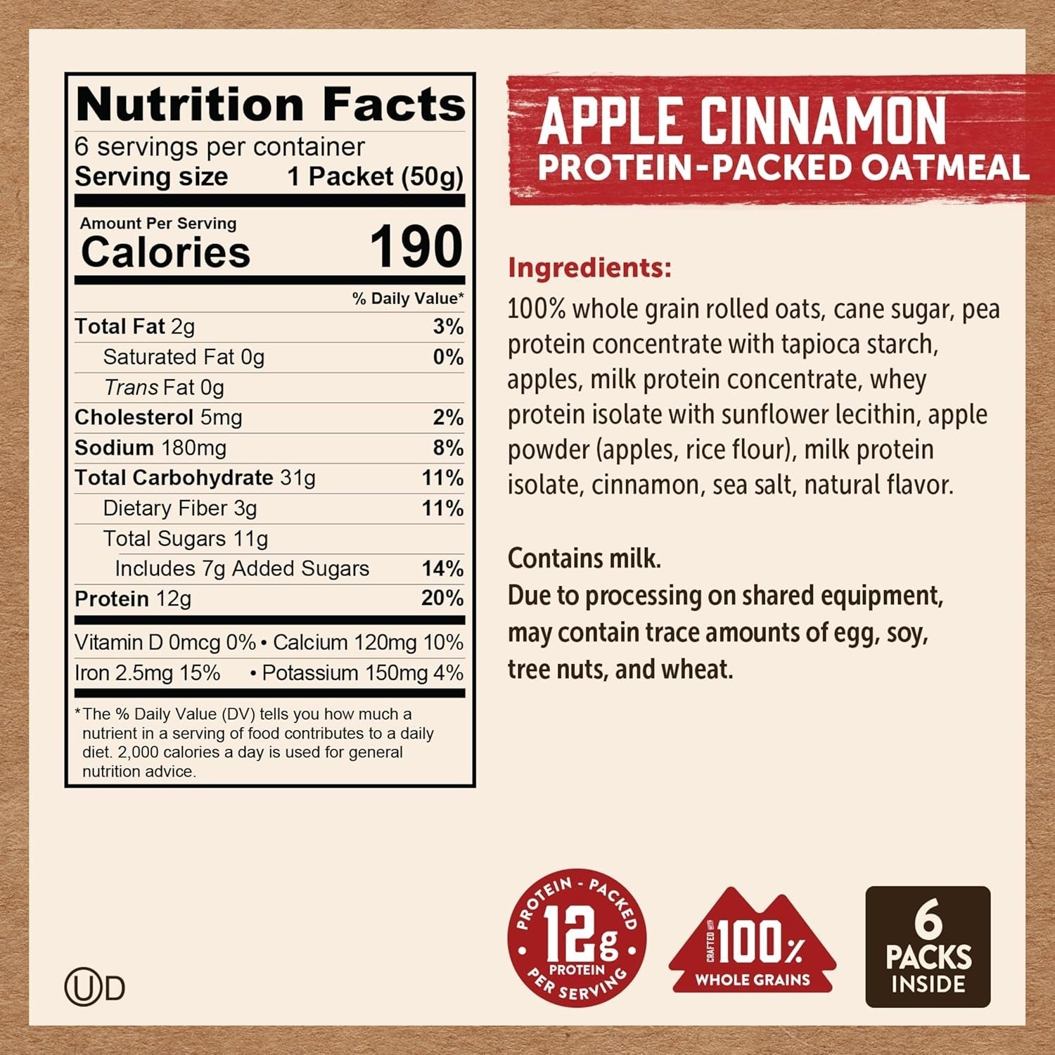 Apple Cinnamon Oatmeal (6 CT)