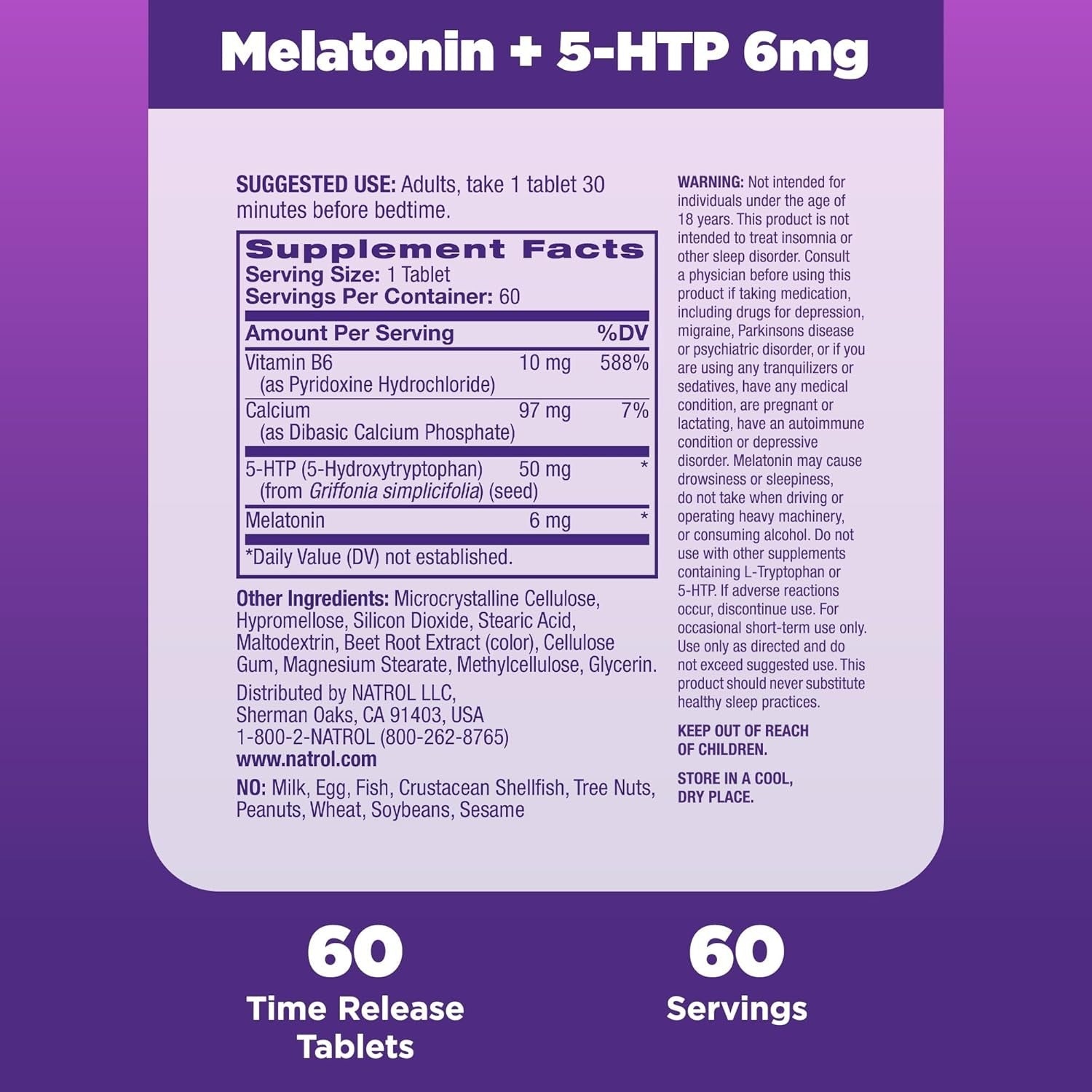 Melatonin 5-HTP Advanced Sleep Tablets (60 CT)