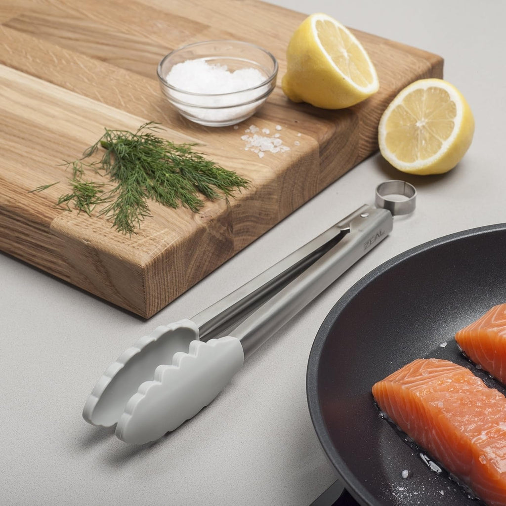 Silicone Cook's Tongs - Light Grey