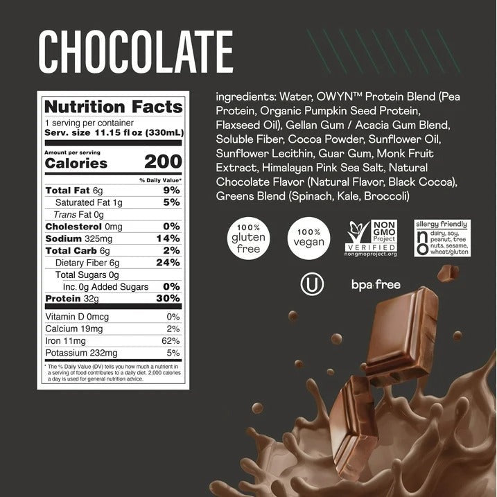 OWYN Pro Elite Chocolate Protein Drink (4 CT)