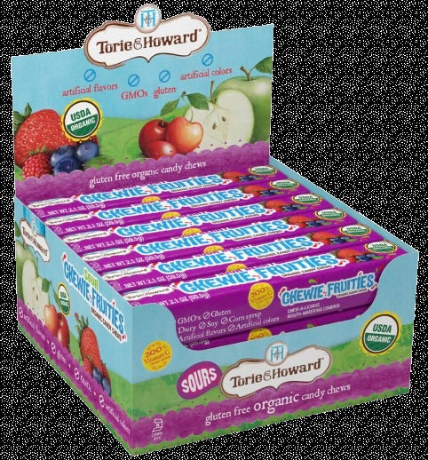 Organic Sour Berry Chewie Fruities Candy Stick (18 Pack)