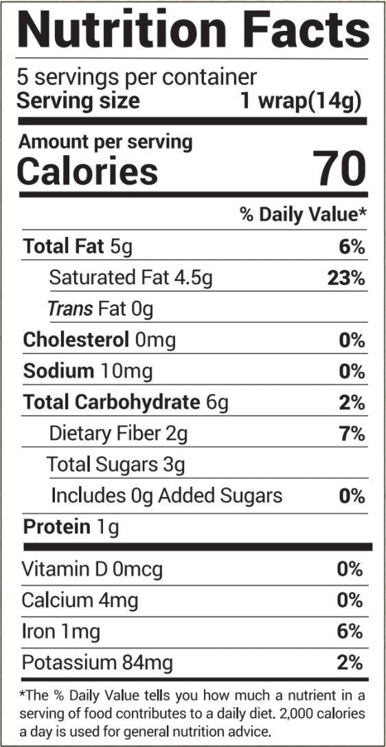 Organic Coconut Wraps - Cinnamon (5 CT)