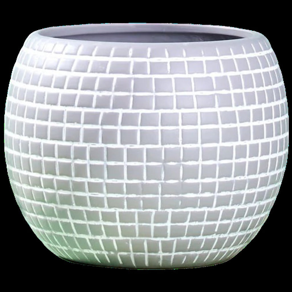 Disco Ceramic Planter - Large / Silver