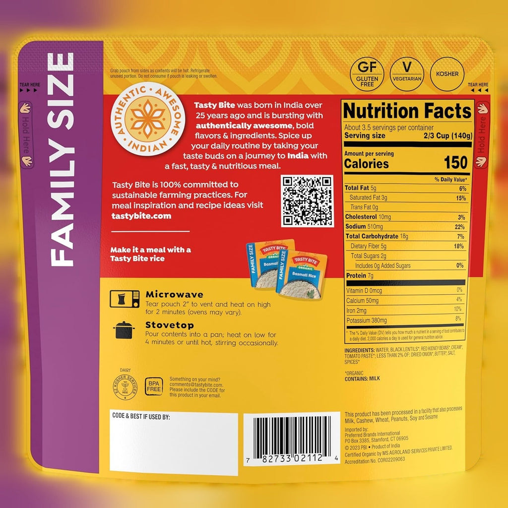 Madras Lentils Family Size