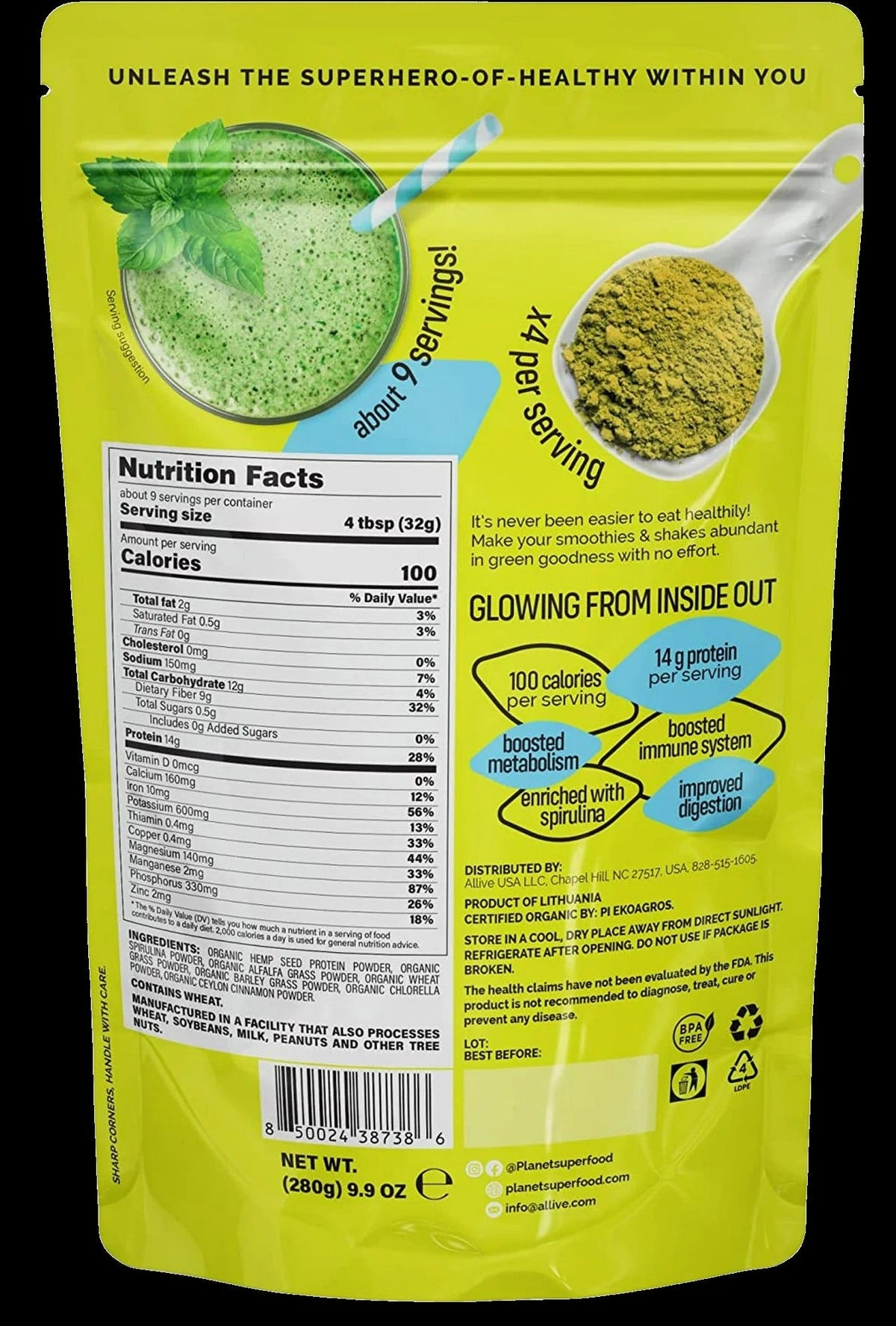 Organic Hemp Seed Protein - Supergreens