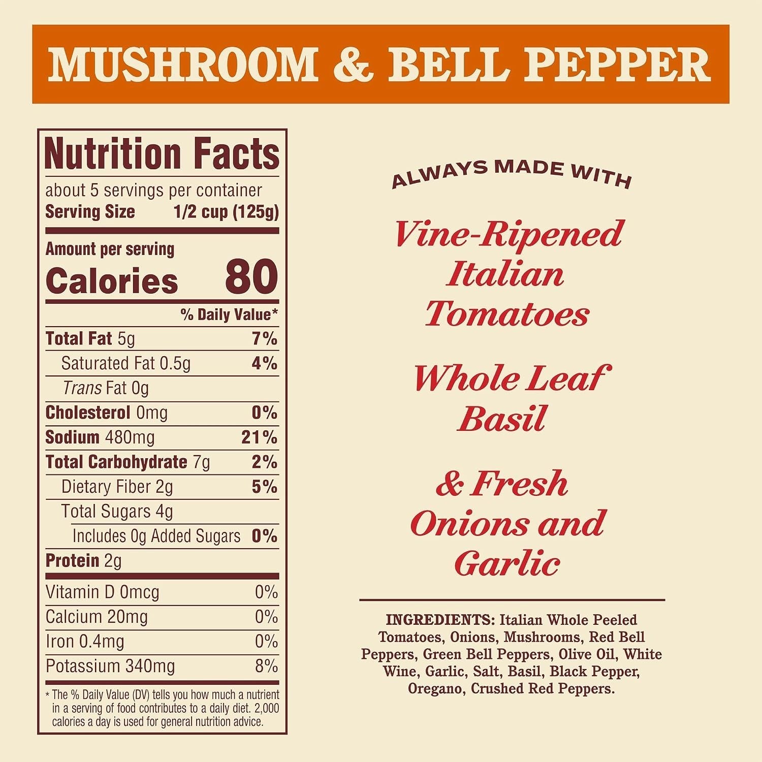 Mushroom & Bell Pepper Sauce