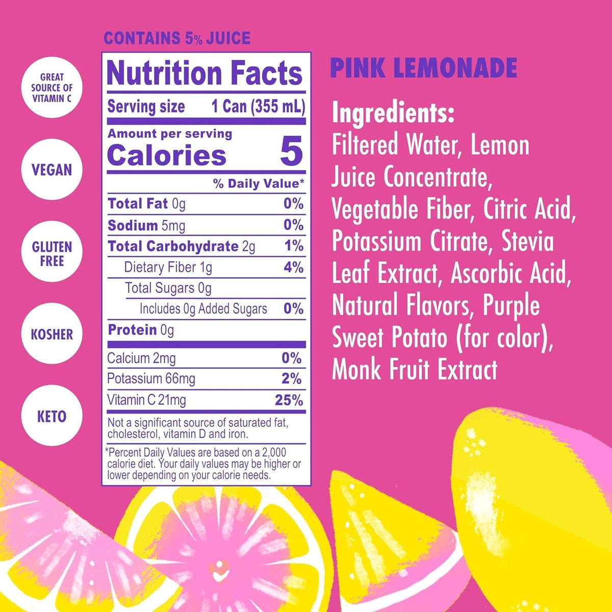 Zero Sugar Pink Lemonade (12 Pack)