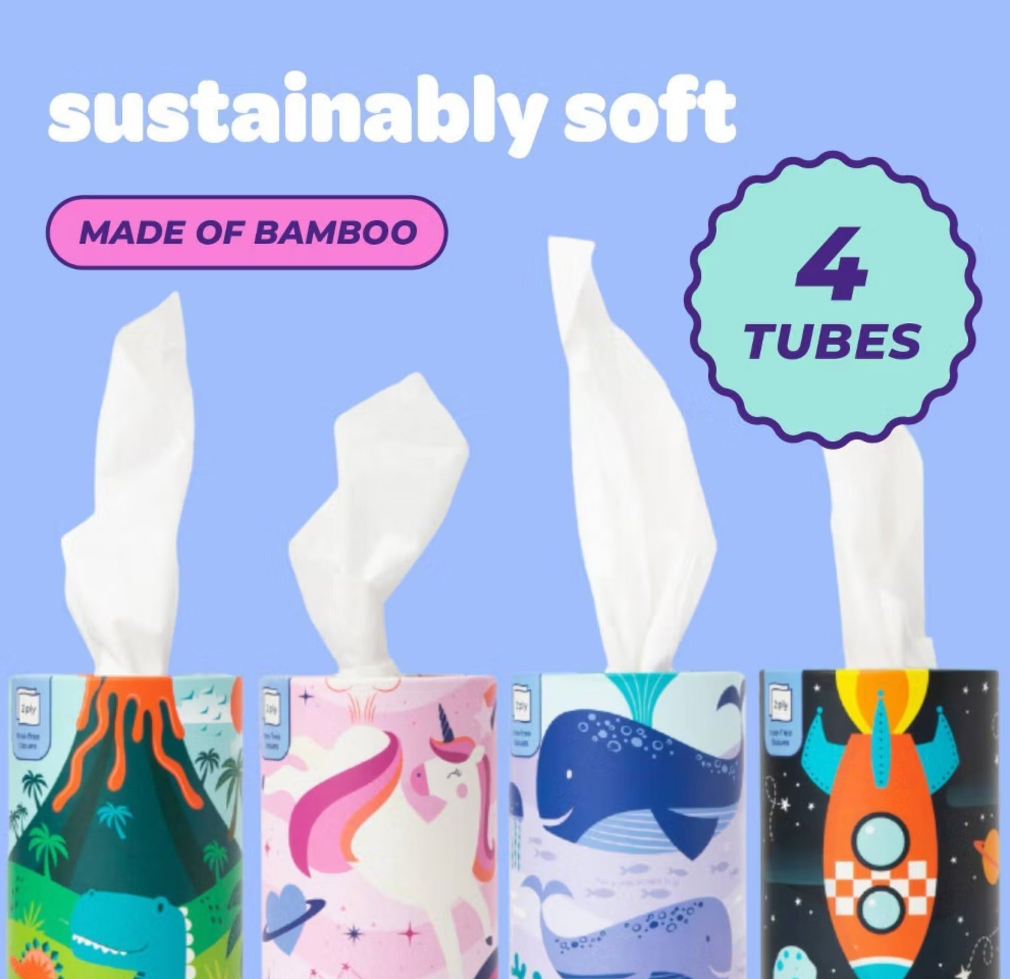 Tubular Facial Tissue 2ply (Set of 4)