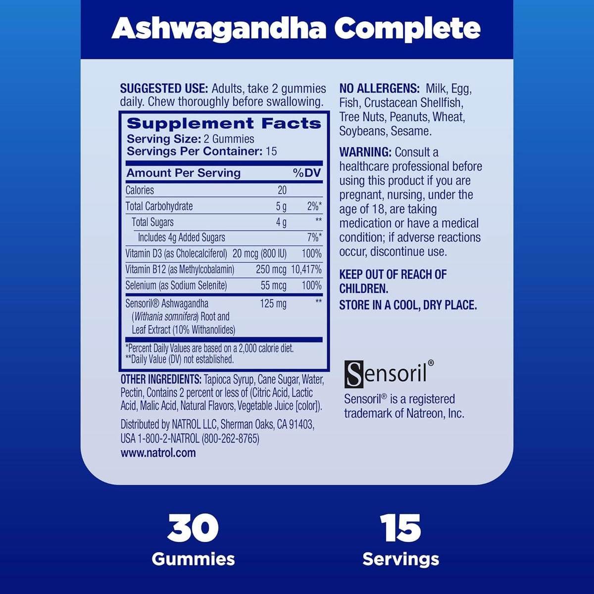 Ashwagandha Complete Gummies - 3-In-1 Daily Stress Support (30 CT)
