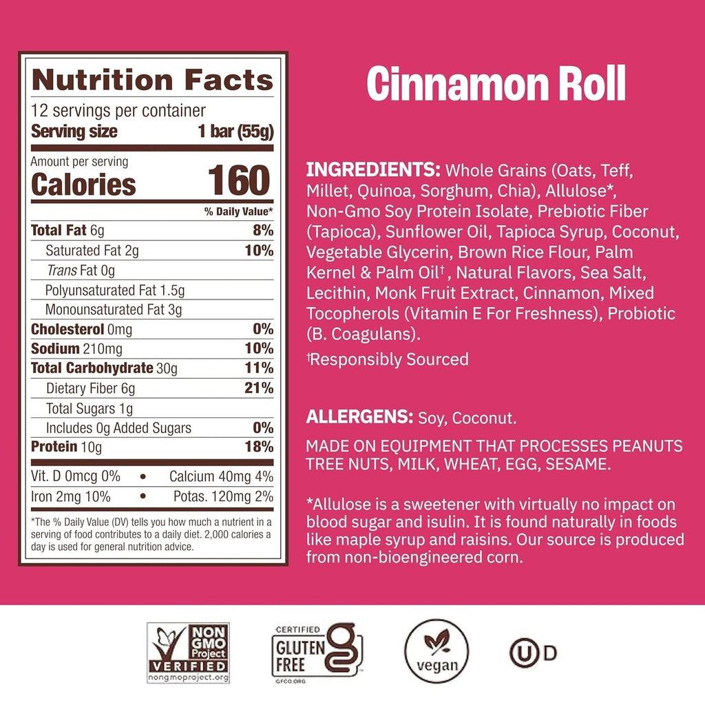 Cinnamon Roll Breakfast Bars (4 Pack)