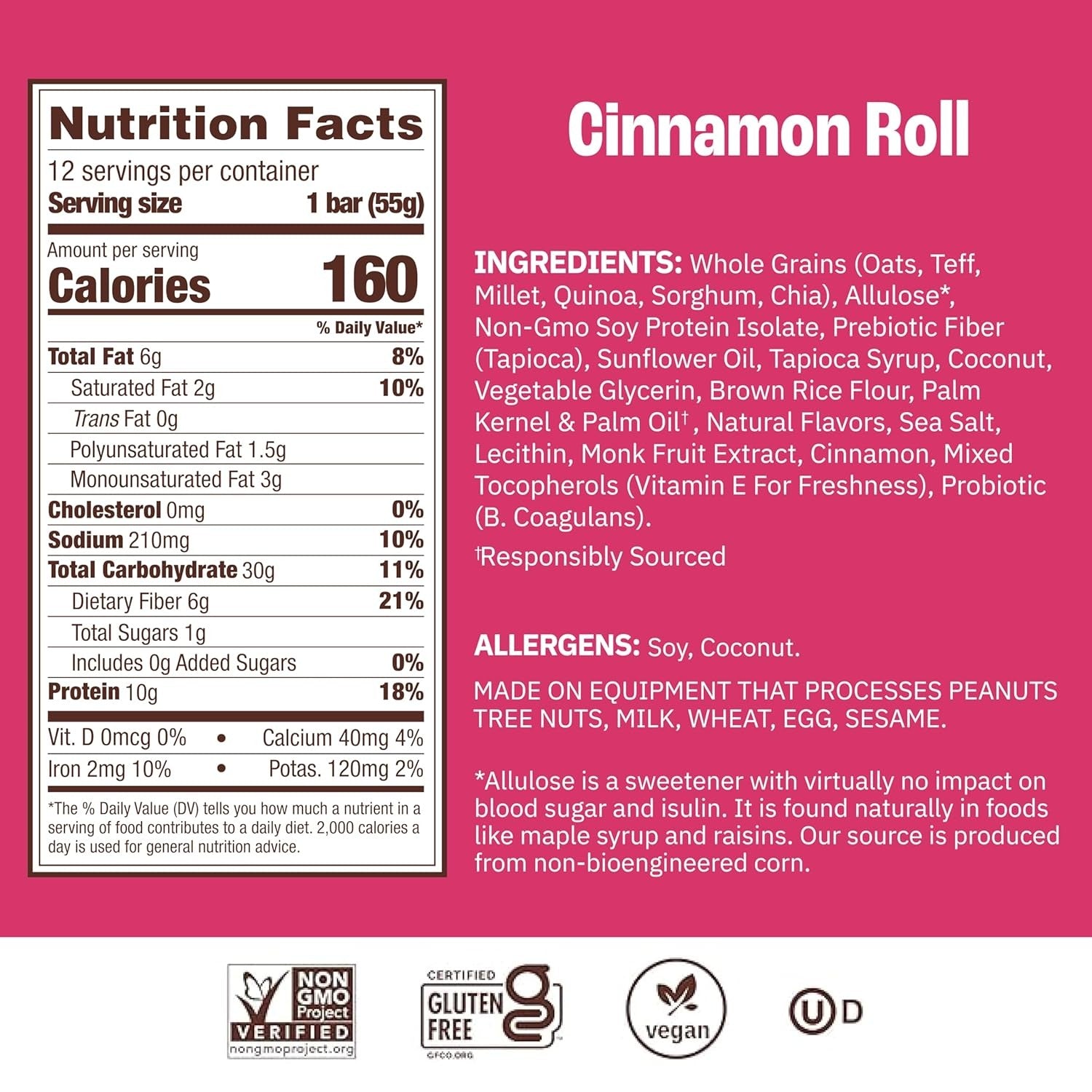 Cinnamon Roll Breakfast Bars (4 Pack)