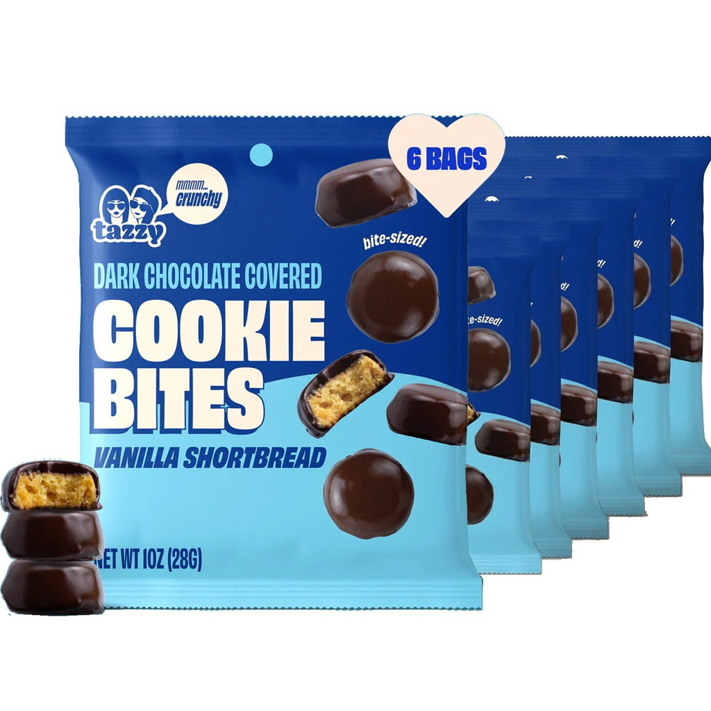 Dark Chocolate Vanilla Shortbread Cookie Bites (6 Pack)