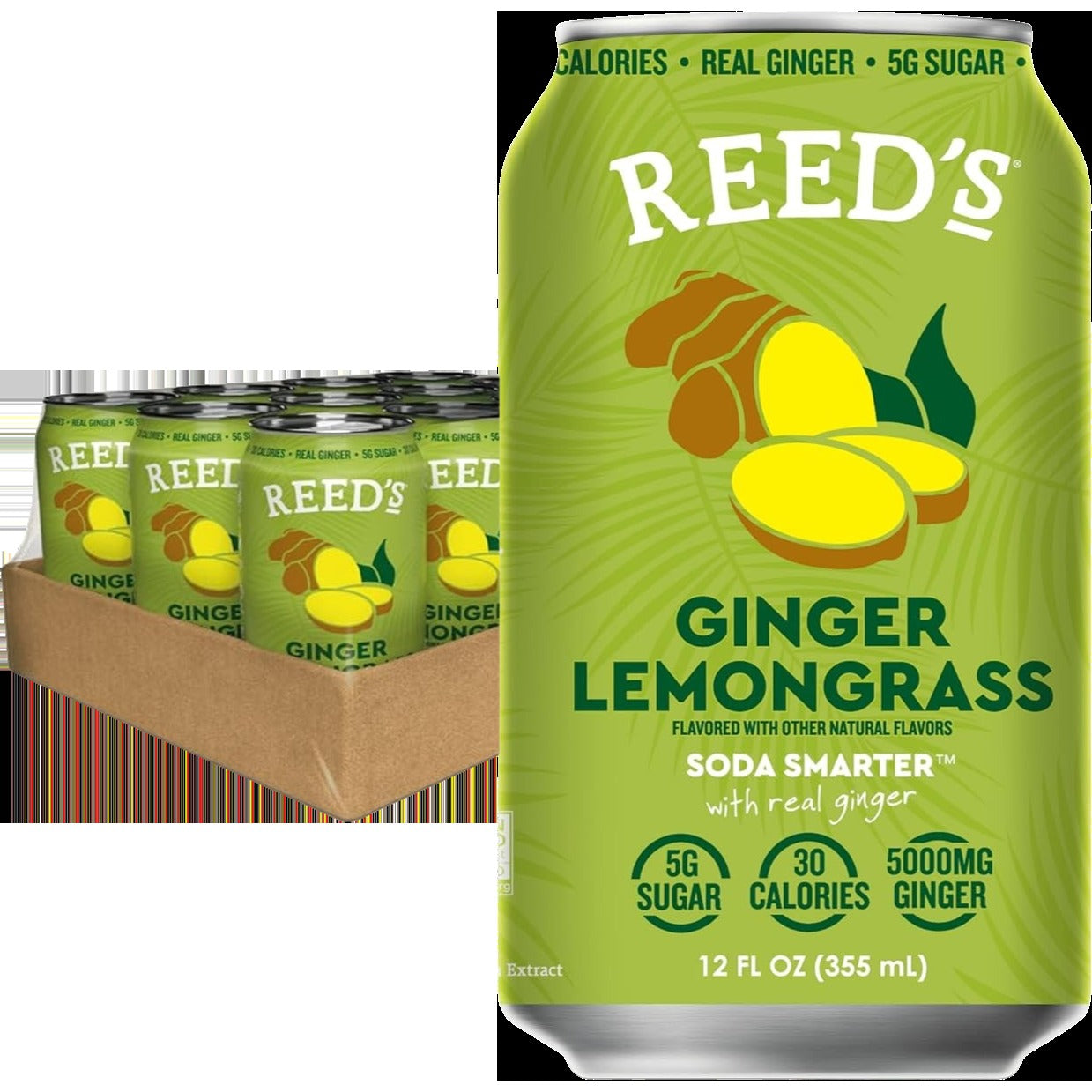 Ginger Lemongrass Functional Soda (12 Pack)