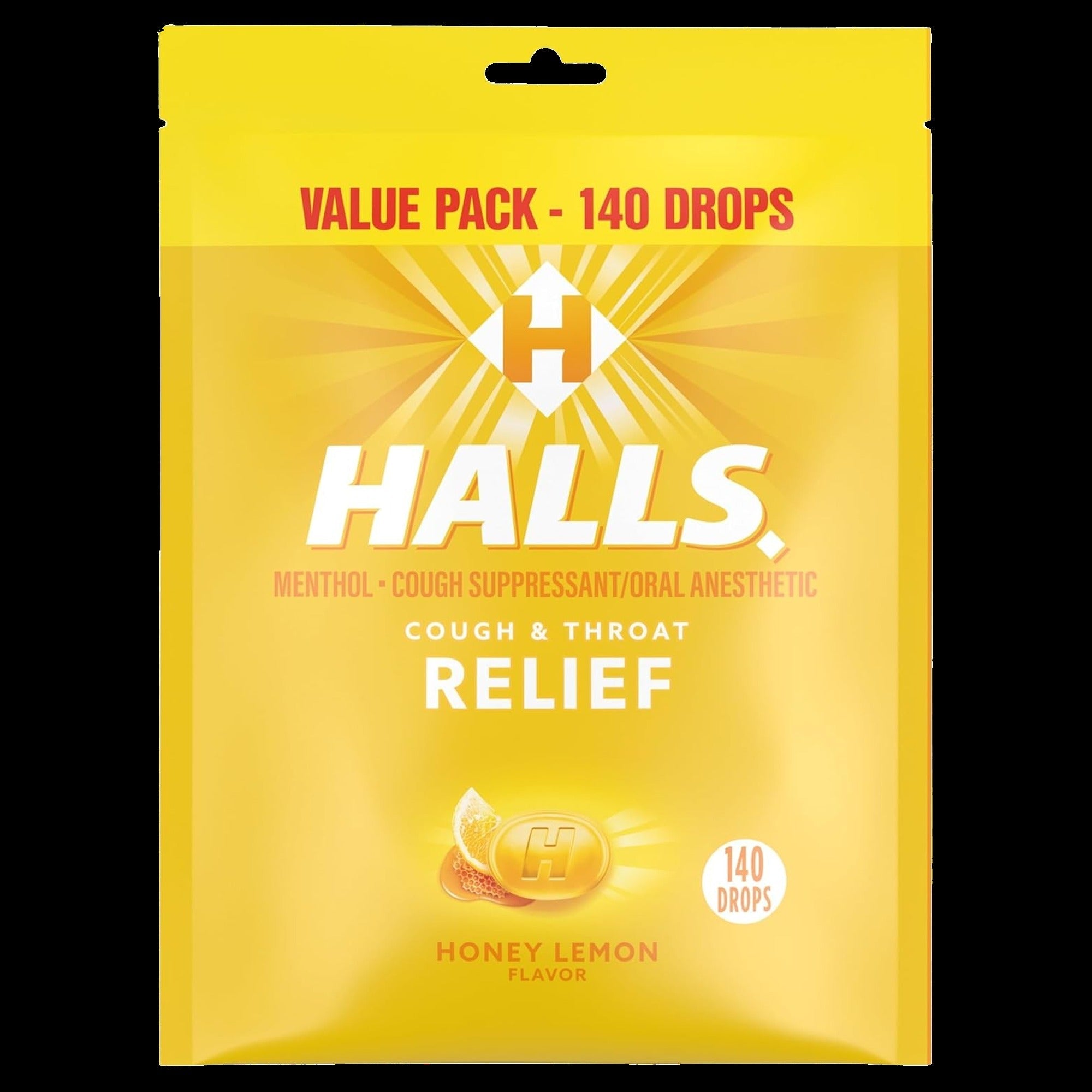 Relief Honey Lemon Cough Drops Value Pack - 140 Drops