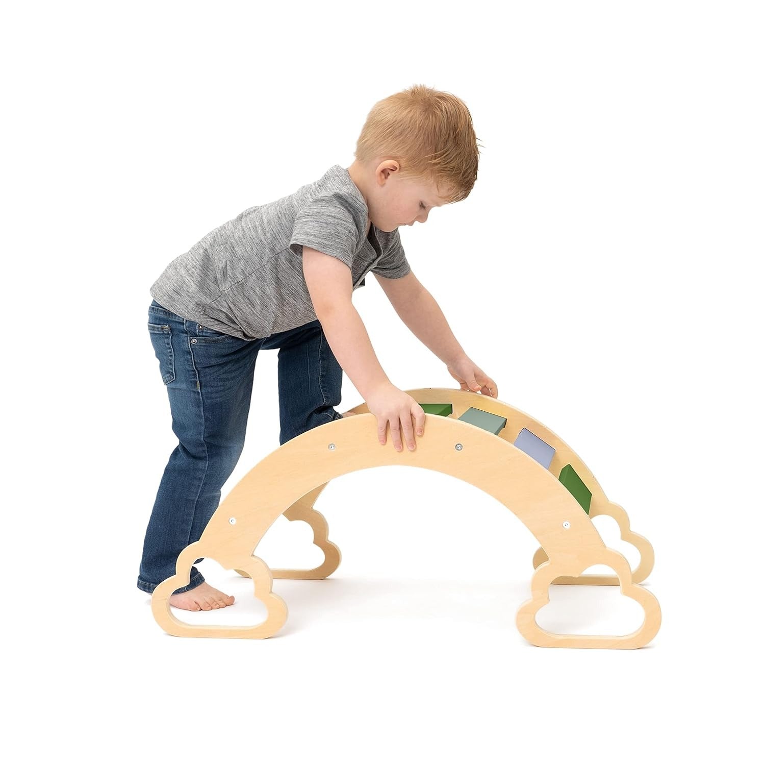 Wooden Arch Climber - Fun Rocking Arch & Climbing Toy For Kids