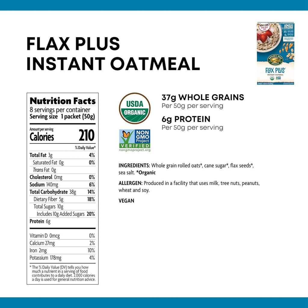 Organic Flax Plus Oatmeal (8 CT)