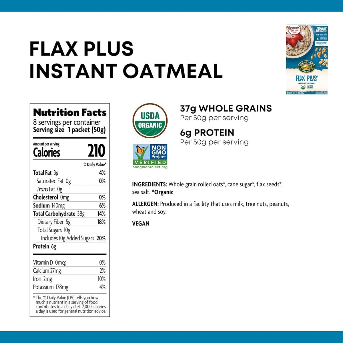 Organic Flax Plus Oatmeal (8 CT)